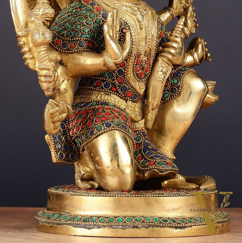 Brass Panchmukhi Hanuman Statue 11 inch