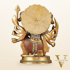 Brass Panchmukhi Hanuman Statue 11 inch