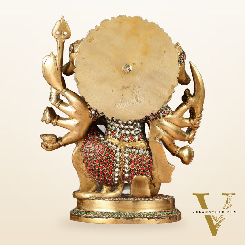 Brass Panchmukhi Hanuman Statue 11 inch