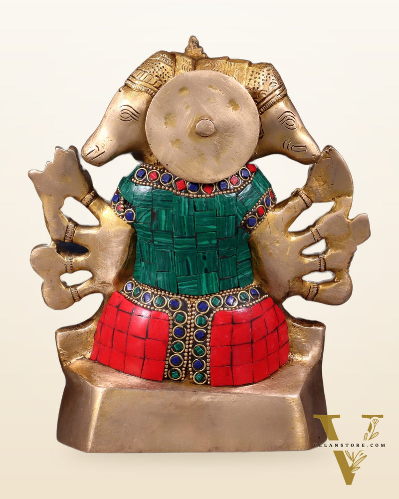 Brass Panchmukhi Hanuman Statue 8"