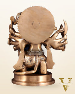 Brass Panchmukhi Hanuman statue 8.5"