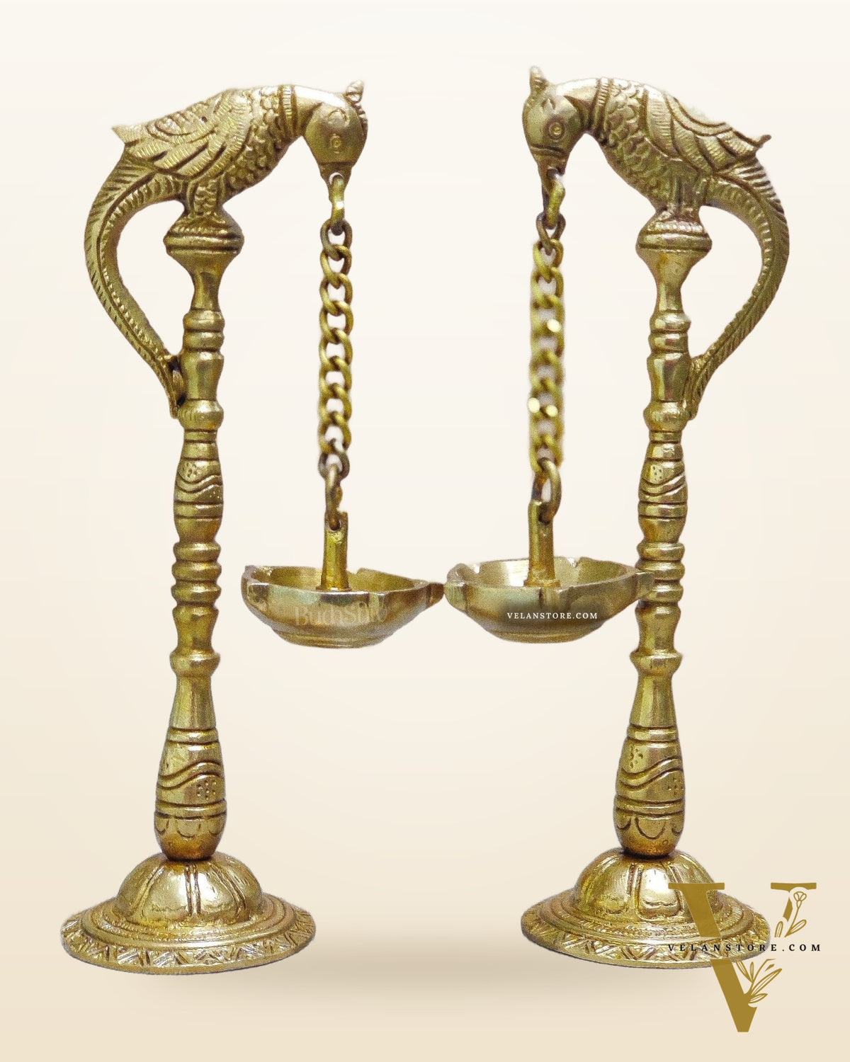 Brass Parrot lamps  7"
