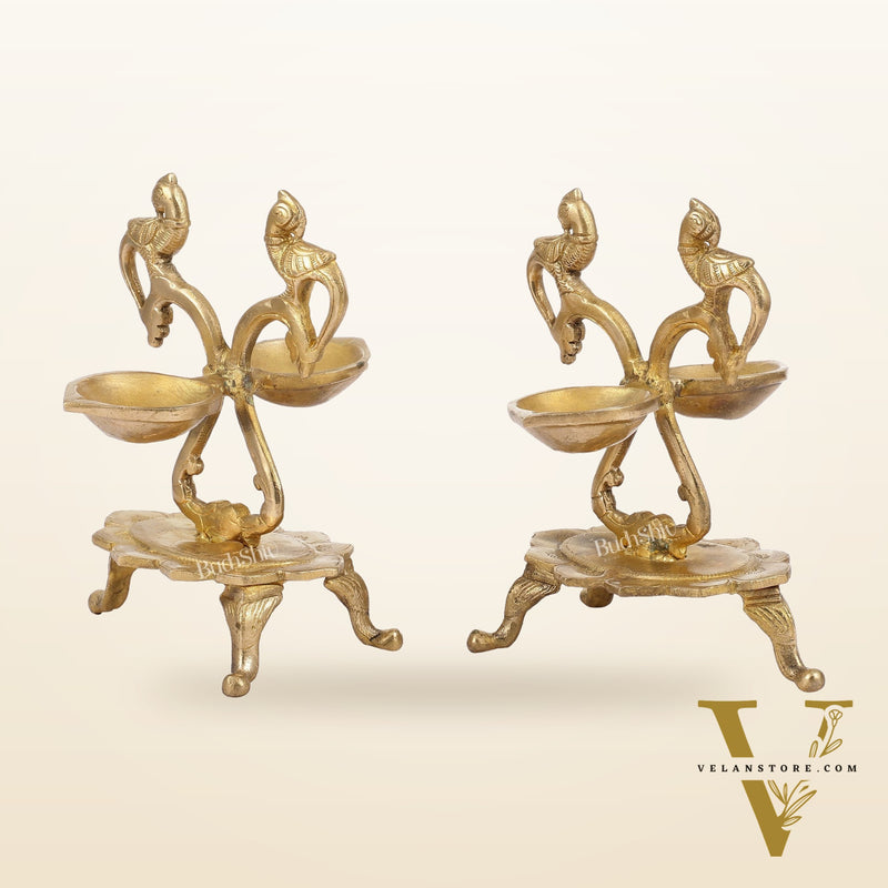 Brass parrot Lamps - 7.5in