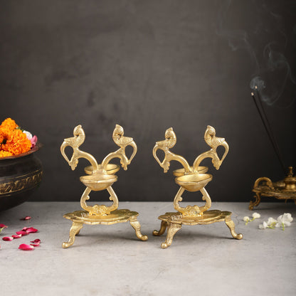 Brass parrot Lamps - 7.5in