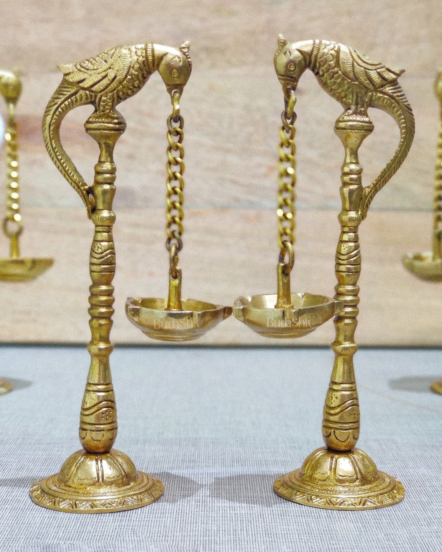 Brass Parrot lamps  7"