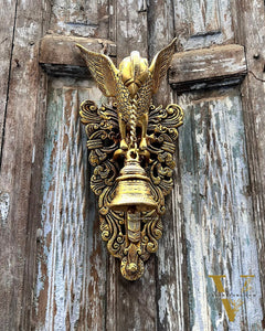 Brass Parrot Wall Hanging Bell - 10 inch