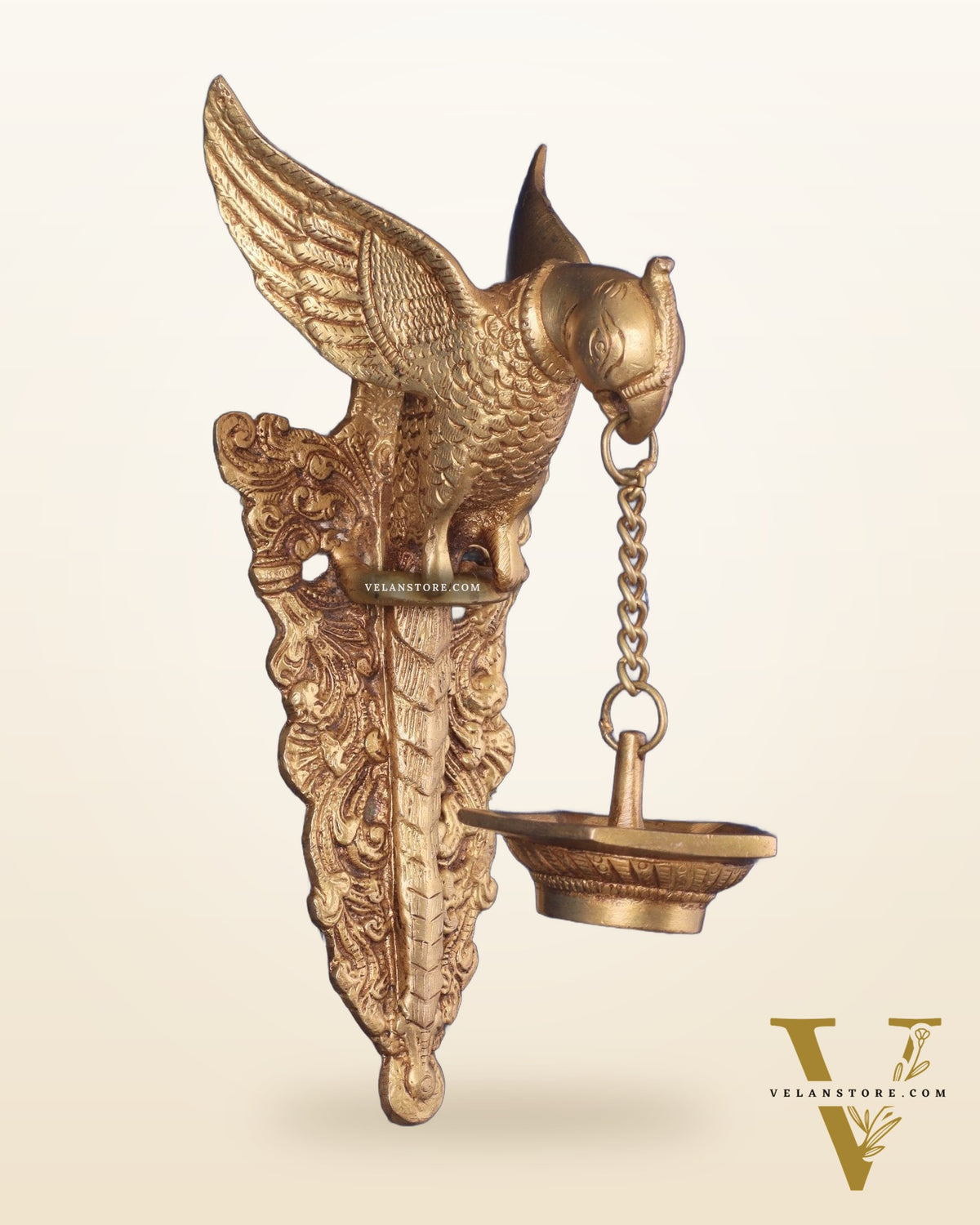 Brass Parrot Wall Hanging lamp - 10 inch