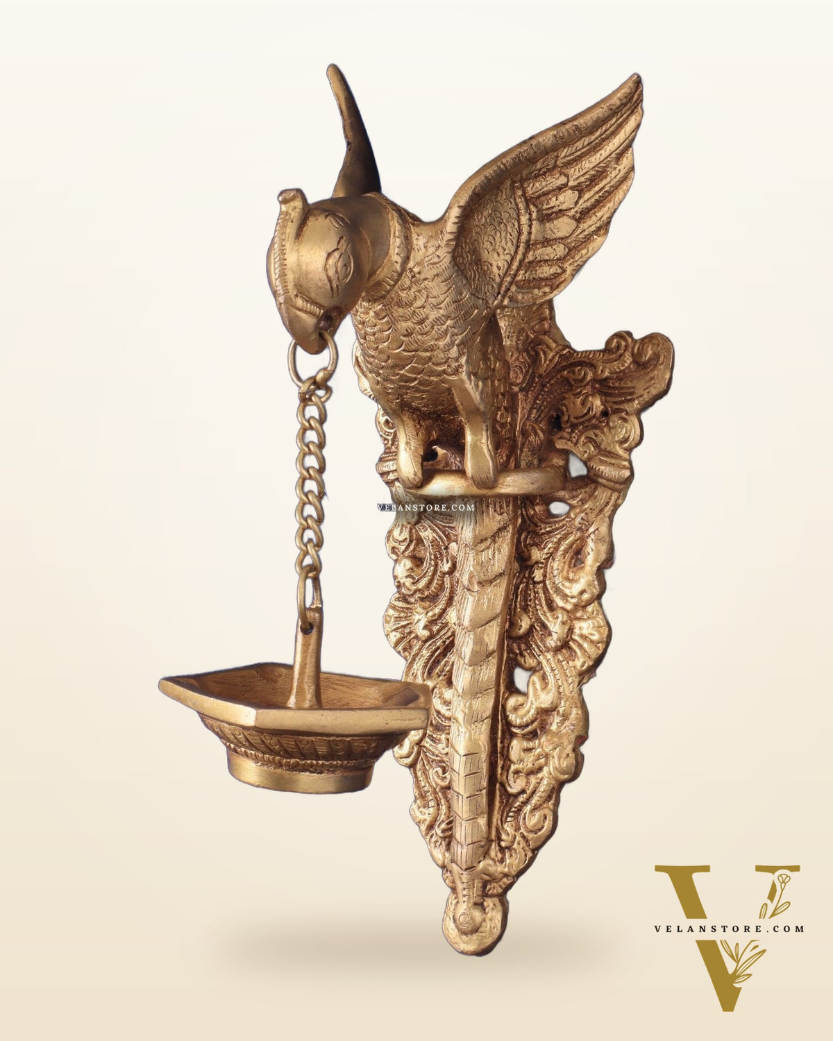 Brass Parrot Wall Hanging lamp - 10 inch