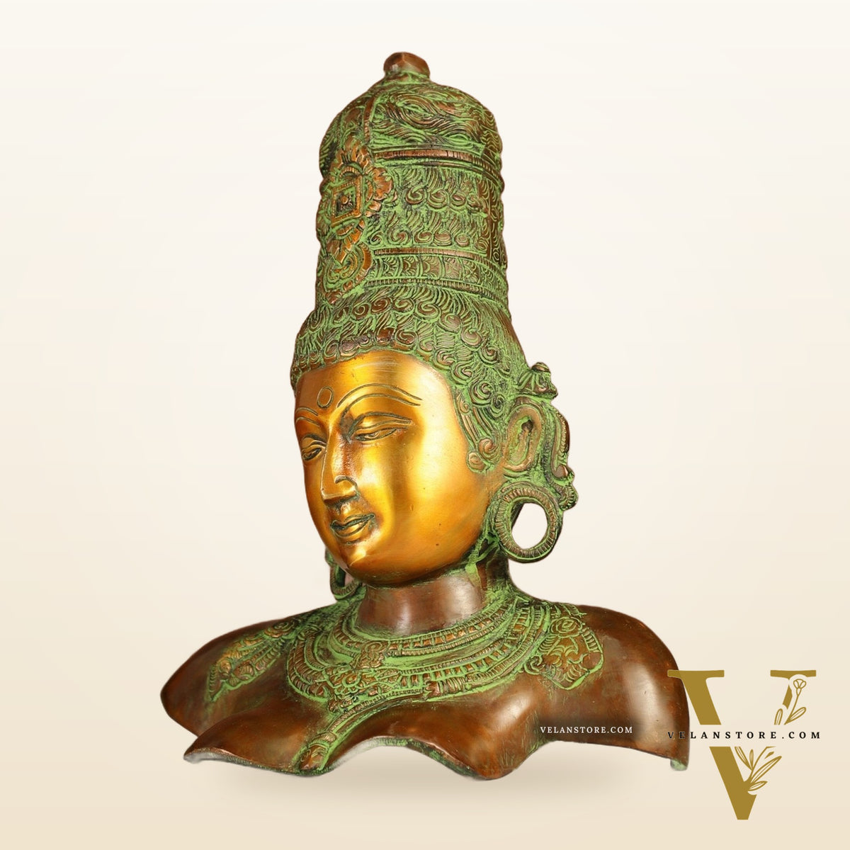 Brass Parvati Bust table accent 12"
