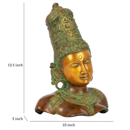 Brass Parvati Bust table accent 12"