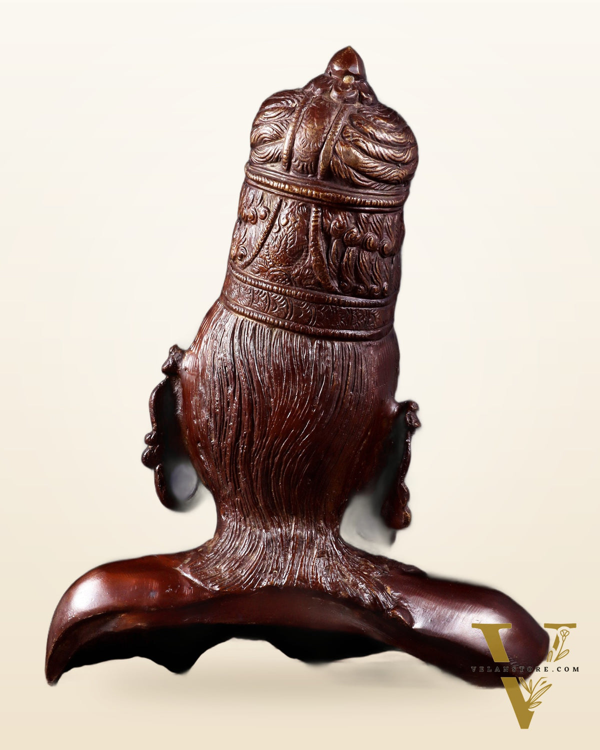 Brass Parvati face Bust table accent 12" Dual tone