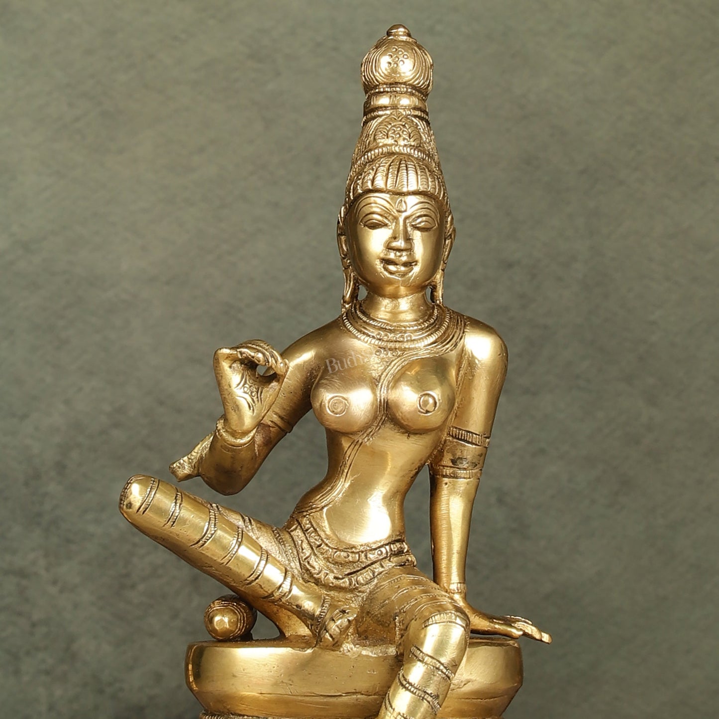 Brass Bhoga Shakti Parvati Idol 9"