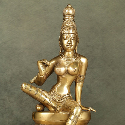Brass Bhoga Shakti Parvati Idol 9"