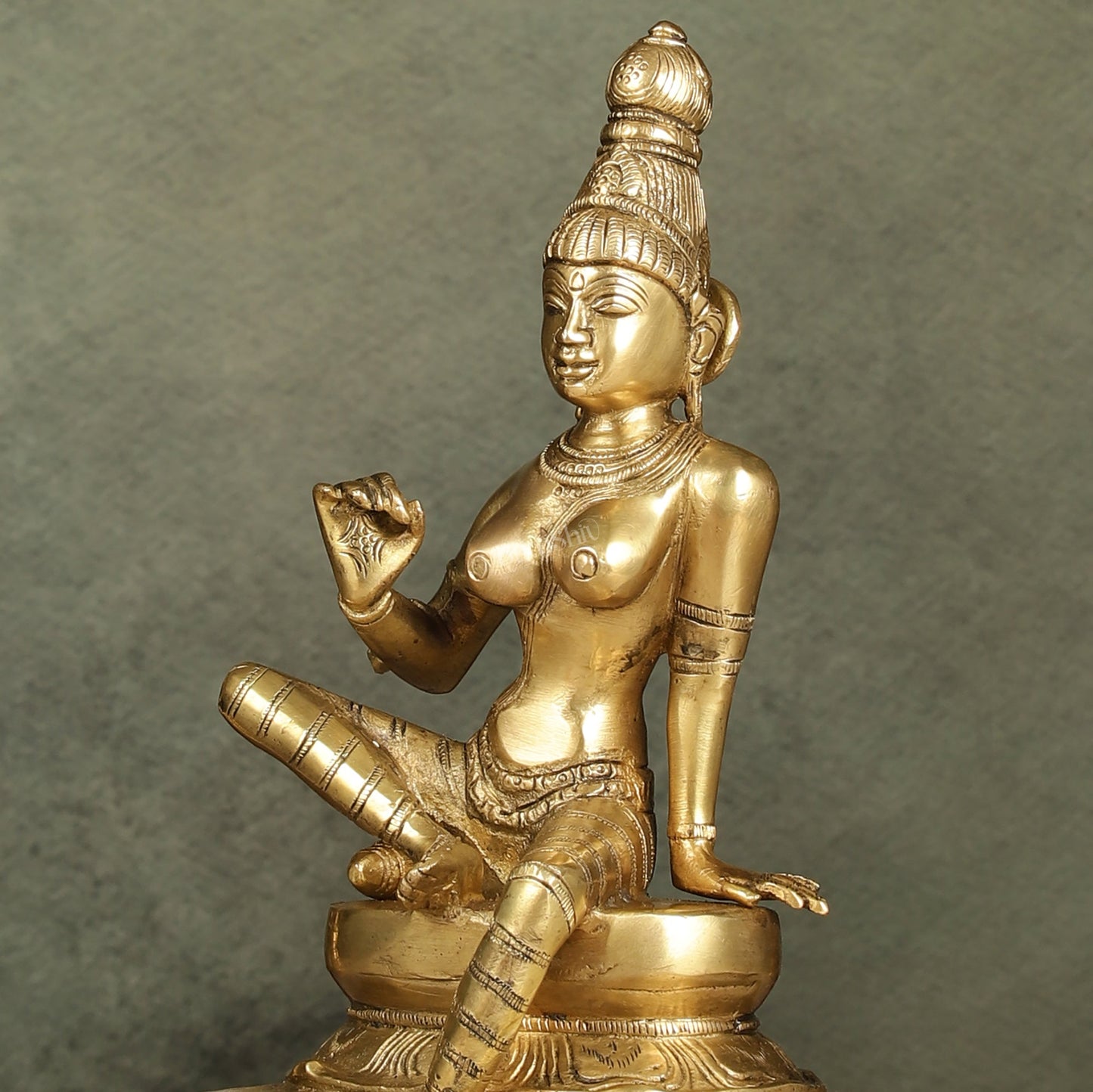 Brass Bhoga Shakti Parvati Idol 9"