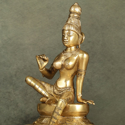 Brass Bhoga Shakti Parvati Idol 9"