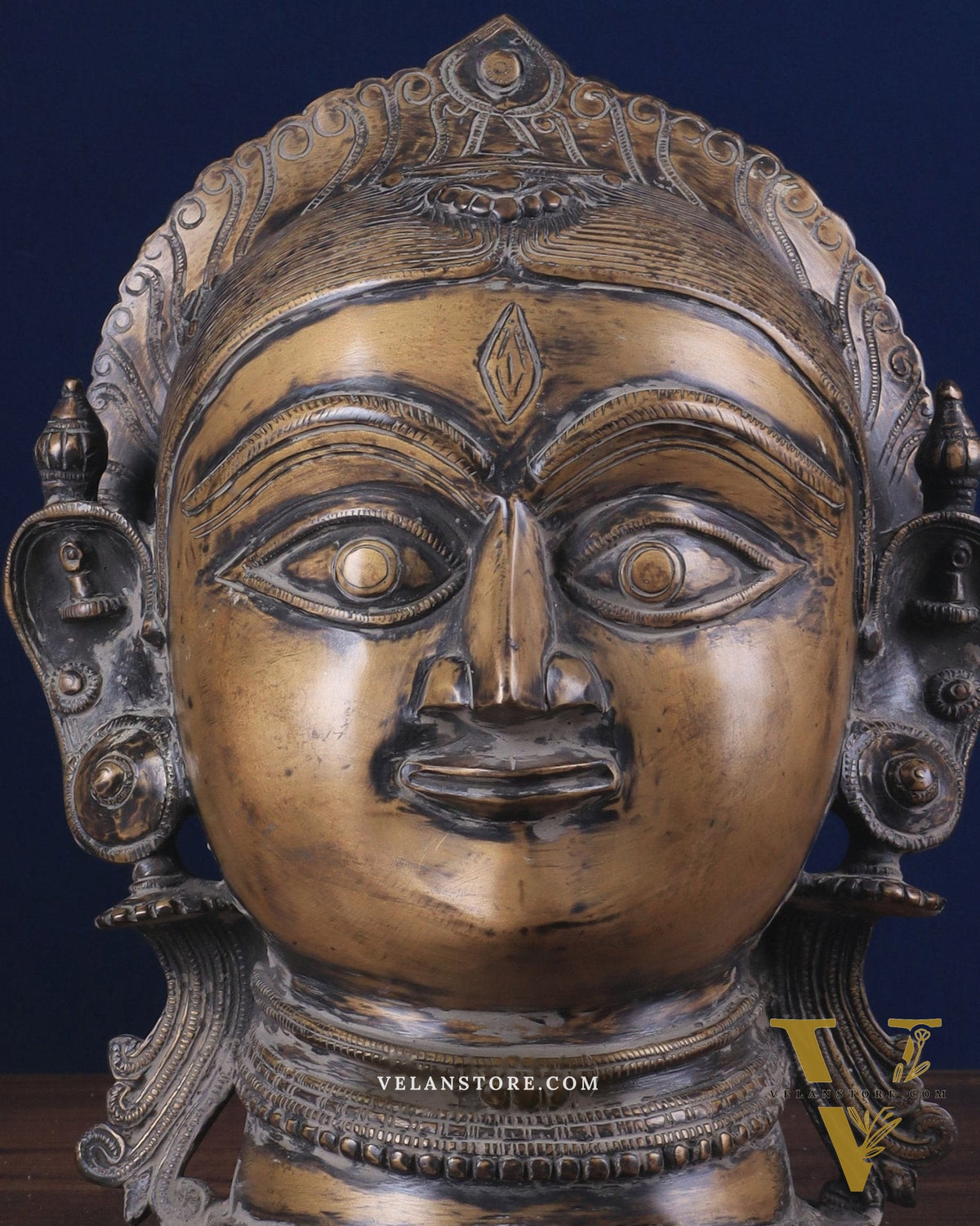 Brass Parvati/Gauri Mata face Statue - 12 inches