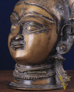 Brass Parvati/Gauri Mata face Statue - 12 inches