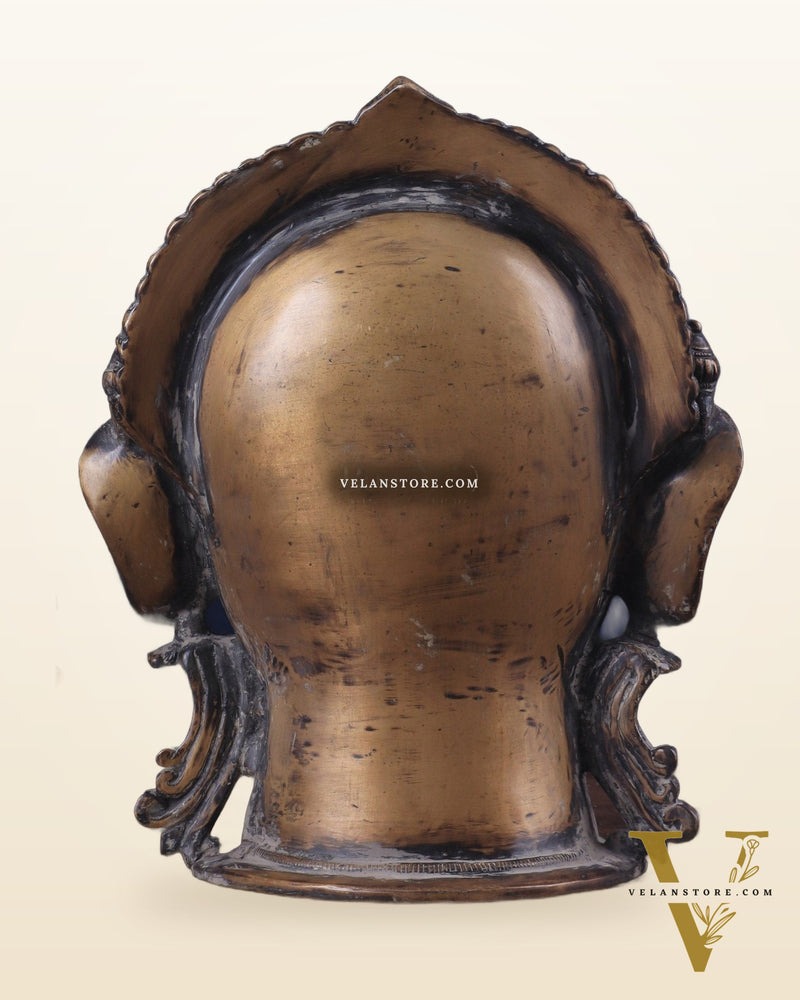 Brass Parvati/Gauri Mata face Statue - 12 inches