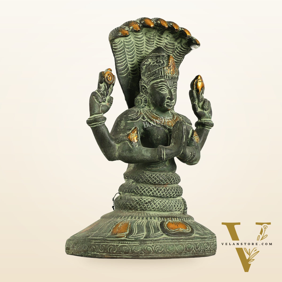 Brass Patanjali Idol | 9" Height | Spiritual Serenity antique