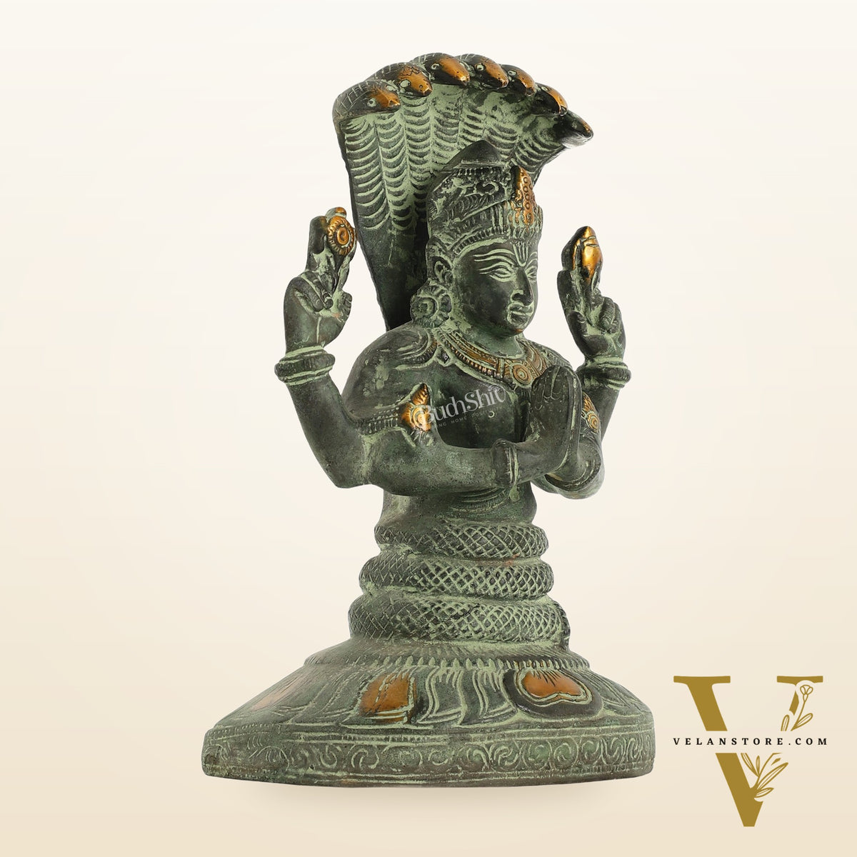 Brass Patanjali Idol | 9" Height | Spiritual Serenity antique