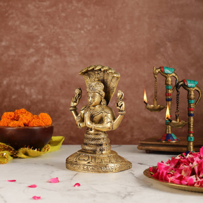 Brass Patanjali Idol | 9" Height | Spiritual Serenity antique