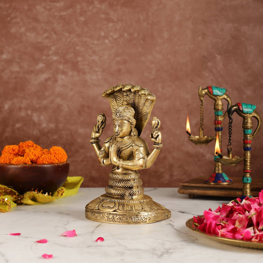 Brass Patanjali Idol | 9" Height | Spiritual Serenity antique