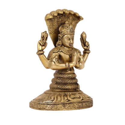 Brass Patanjali Idol | 9" Height | Spiritual Serenity antique