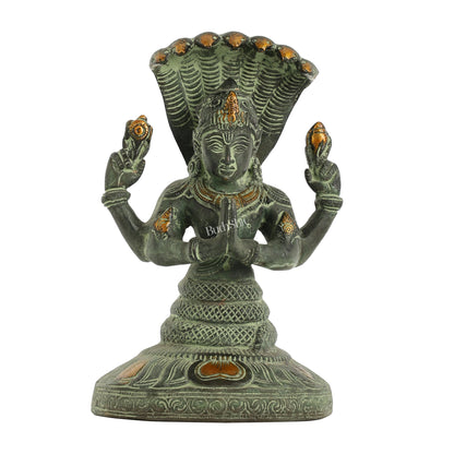 Brass Patanjali Idol | 9" Height | Spiritual Serenity antique