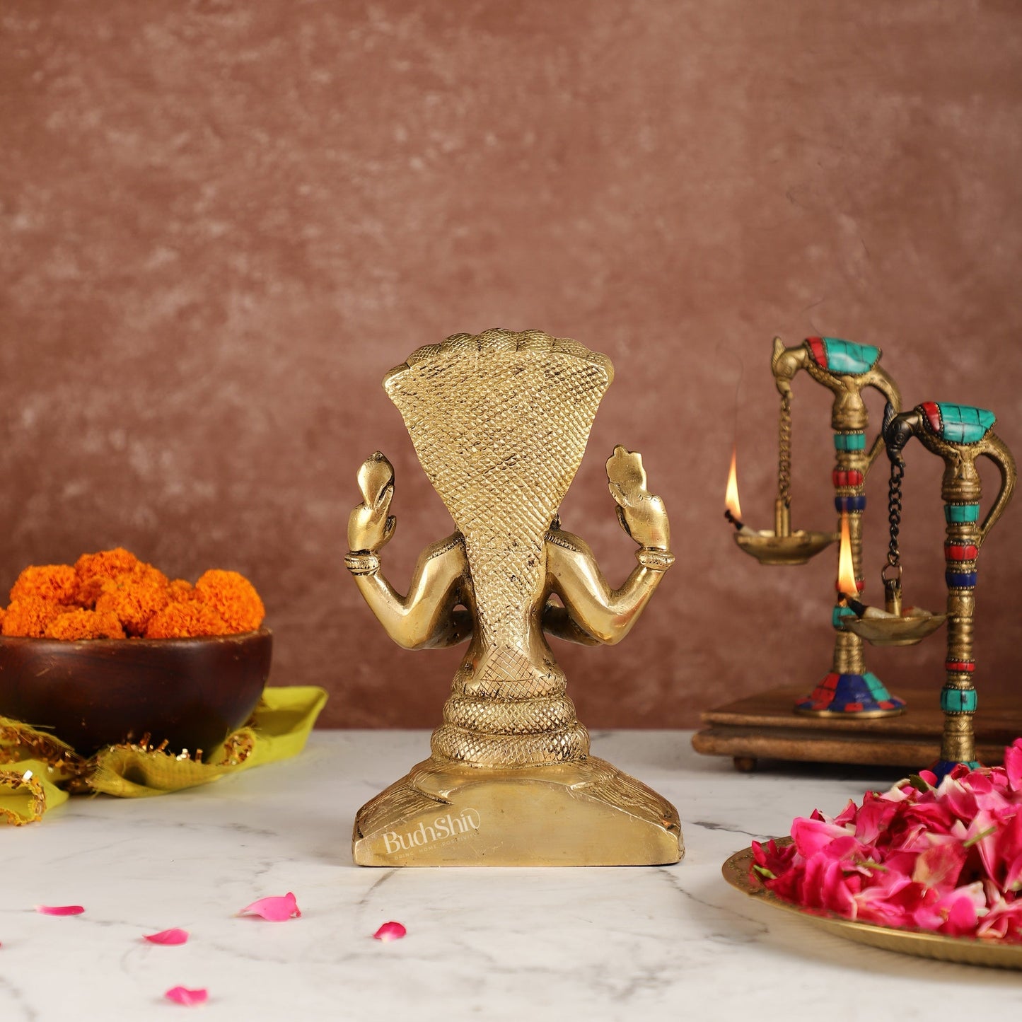 Brass Patanjali Idol | 9" Height | Spiritual Serenity antique