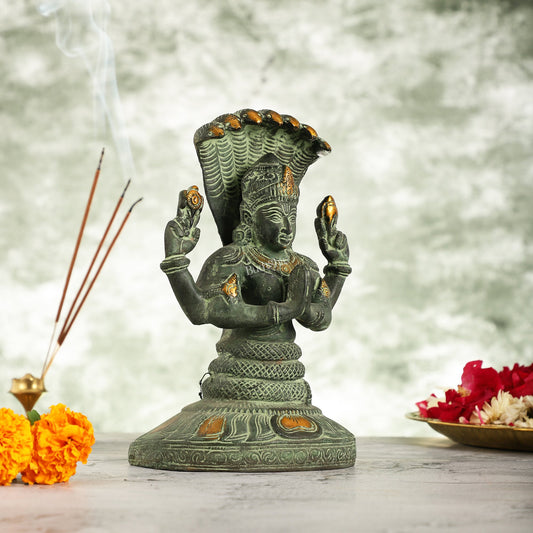 Brass Patanjali Idol | 9" Height | Spiritual Serenity antique