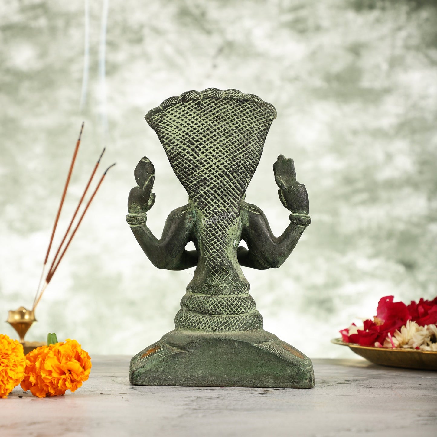 Brass Patanjali Idol | 9" Height | Spiritual Serenity antique