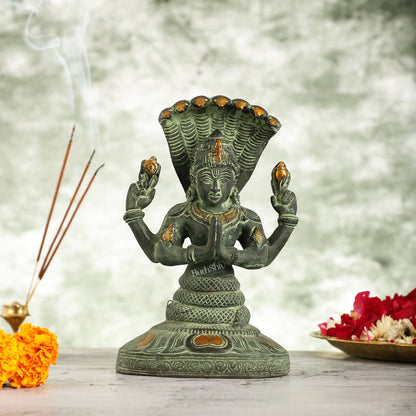 Brass Patanjali Idol | 9" Height | Spiritual Serenity antique