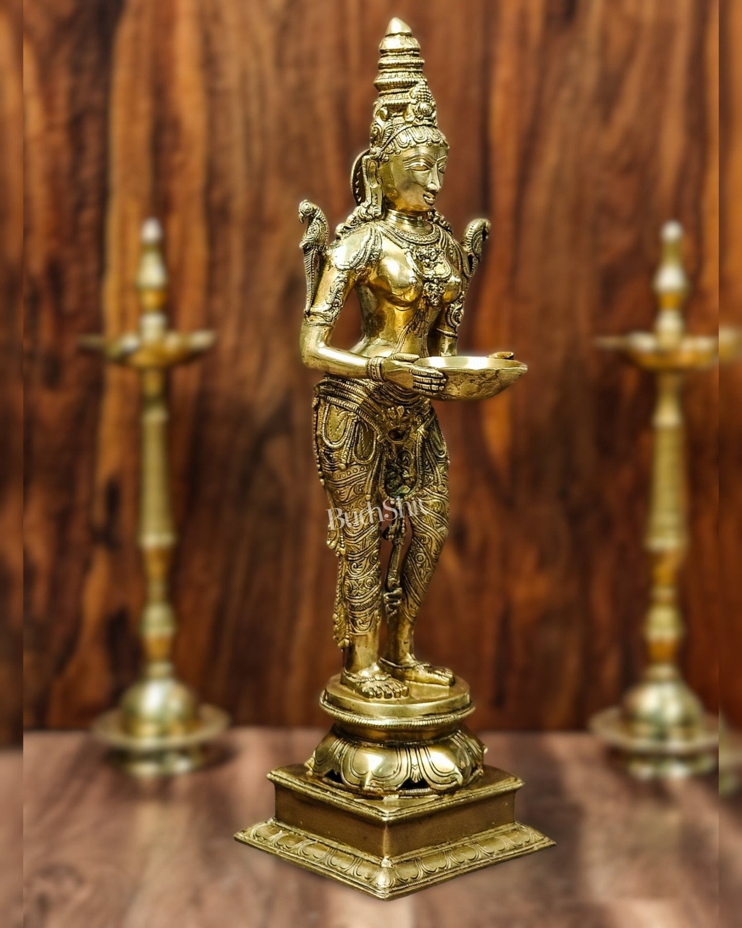 Brass Pavaai Villaku Lamp | Traditional Indian Lamp | Deep Lakshmi 32"