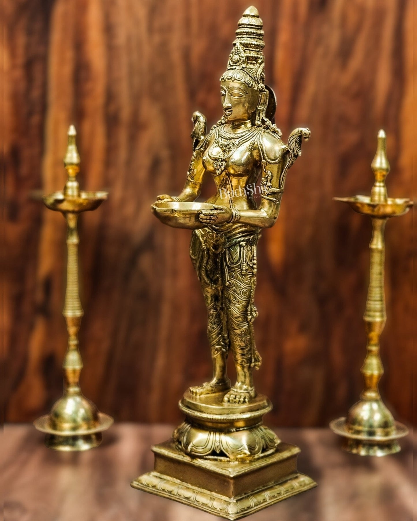 Brass Pavaai Villaku Lamp | Traditional Indian Lamp | Deep Lakshmi 32"
