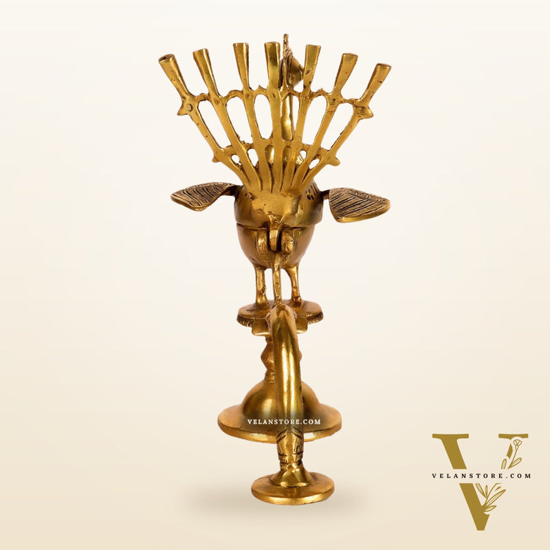 Brass peacock dhoop burner/ dhoop daani burner 8"