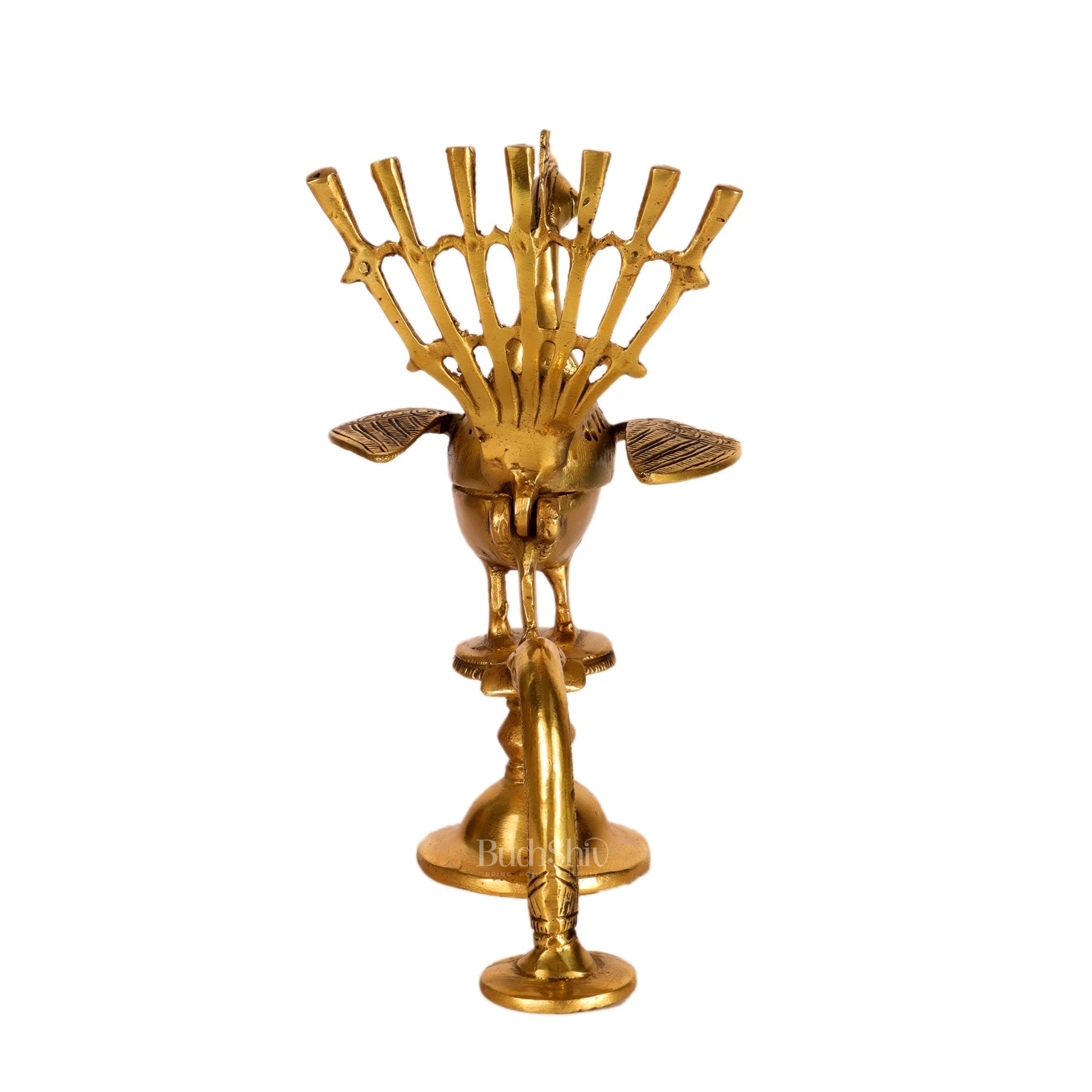 Brass peacock dhoop burner/ dhoop daani burner 8"