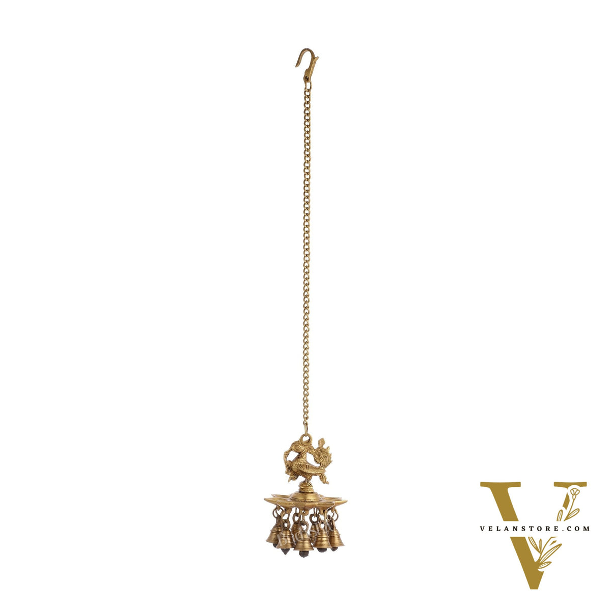 Brass peacock Hanging lamp 20"