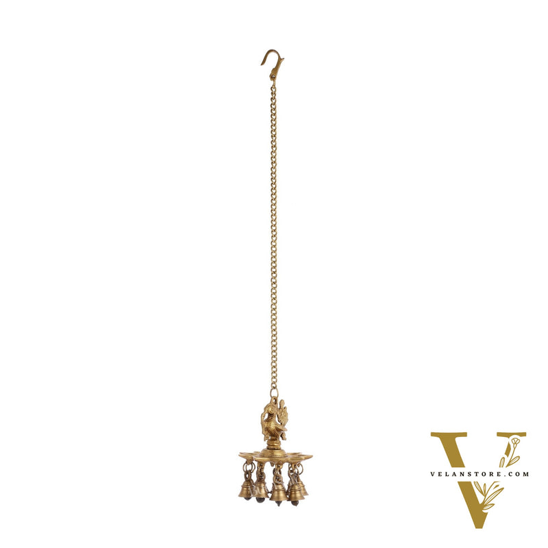Brass peacock Hanging lamp 20"