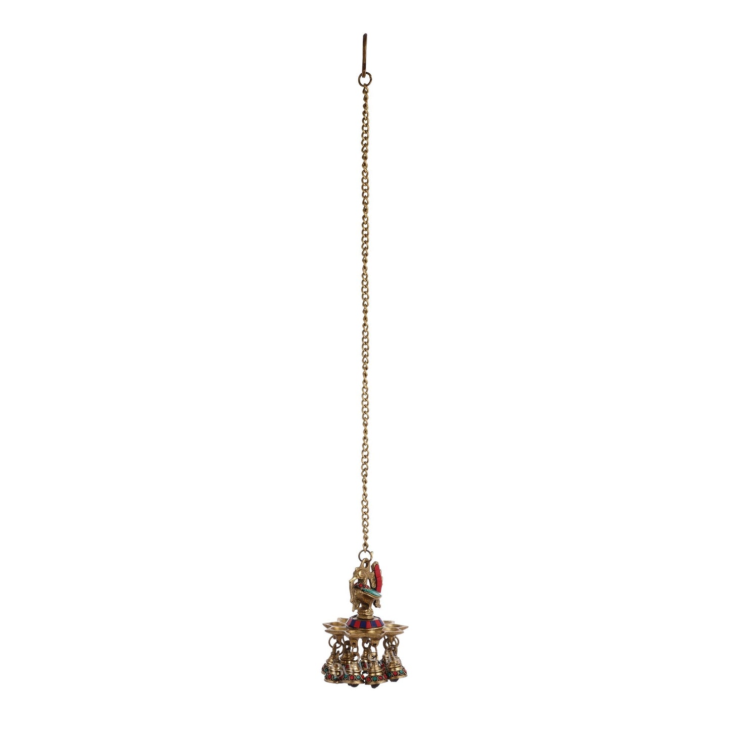 Brass peacock Hanging lamp 20"