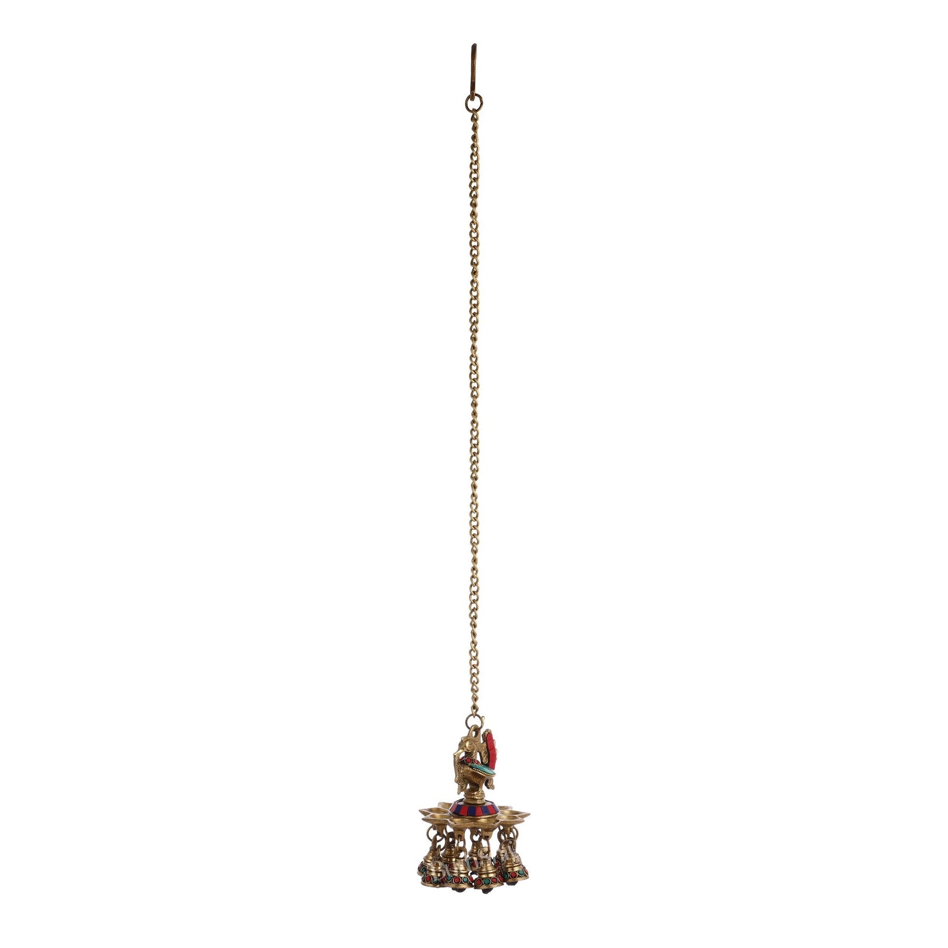 Brass peacock Hanging lamp 20"