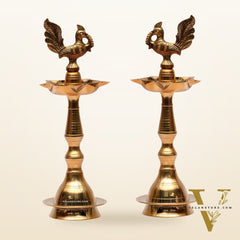 Brass Peacock Lamp 11"