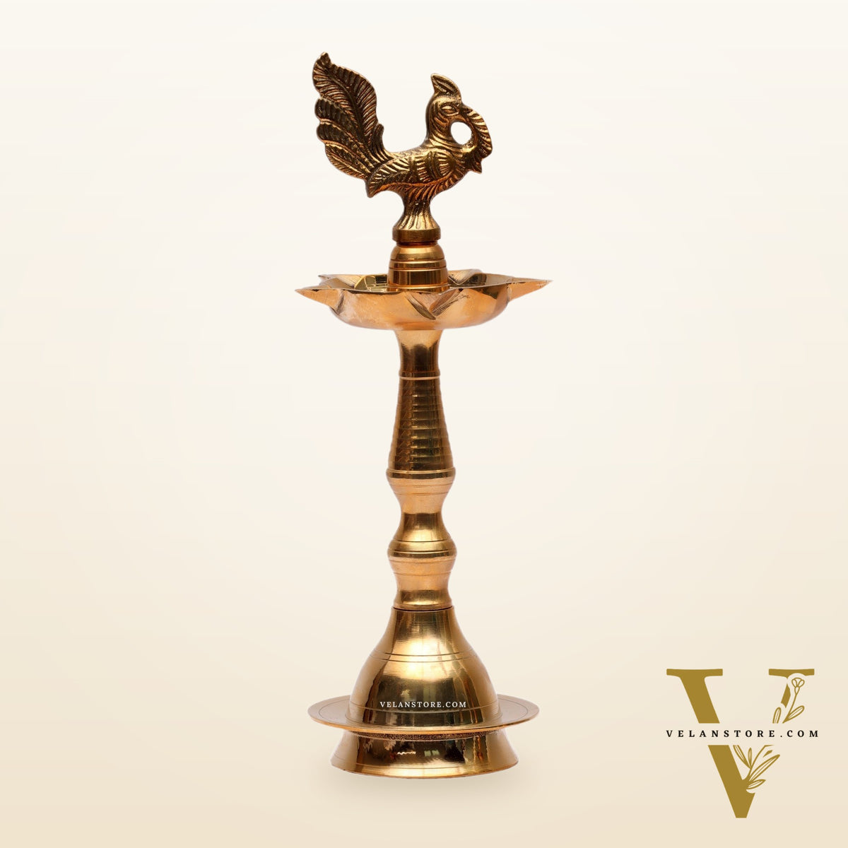 Brass Peacock Lamp 11"