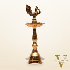 Brass Peacock Lamp 11"