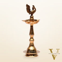 Brass Peacock Lamp 11"