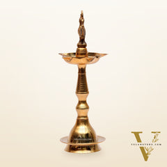 Brass Peacock Lamp 11"