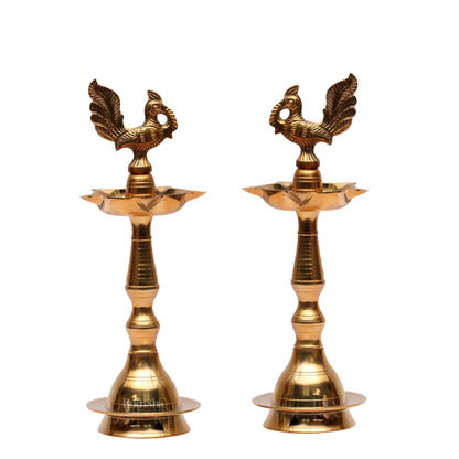 Brass Peacock Lamp 11"