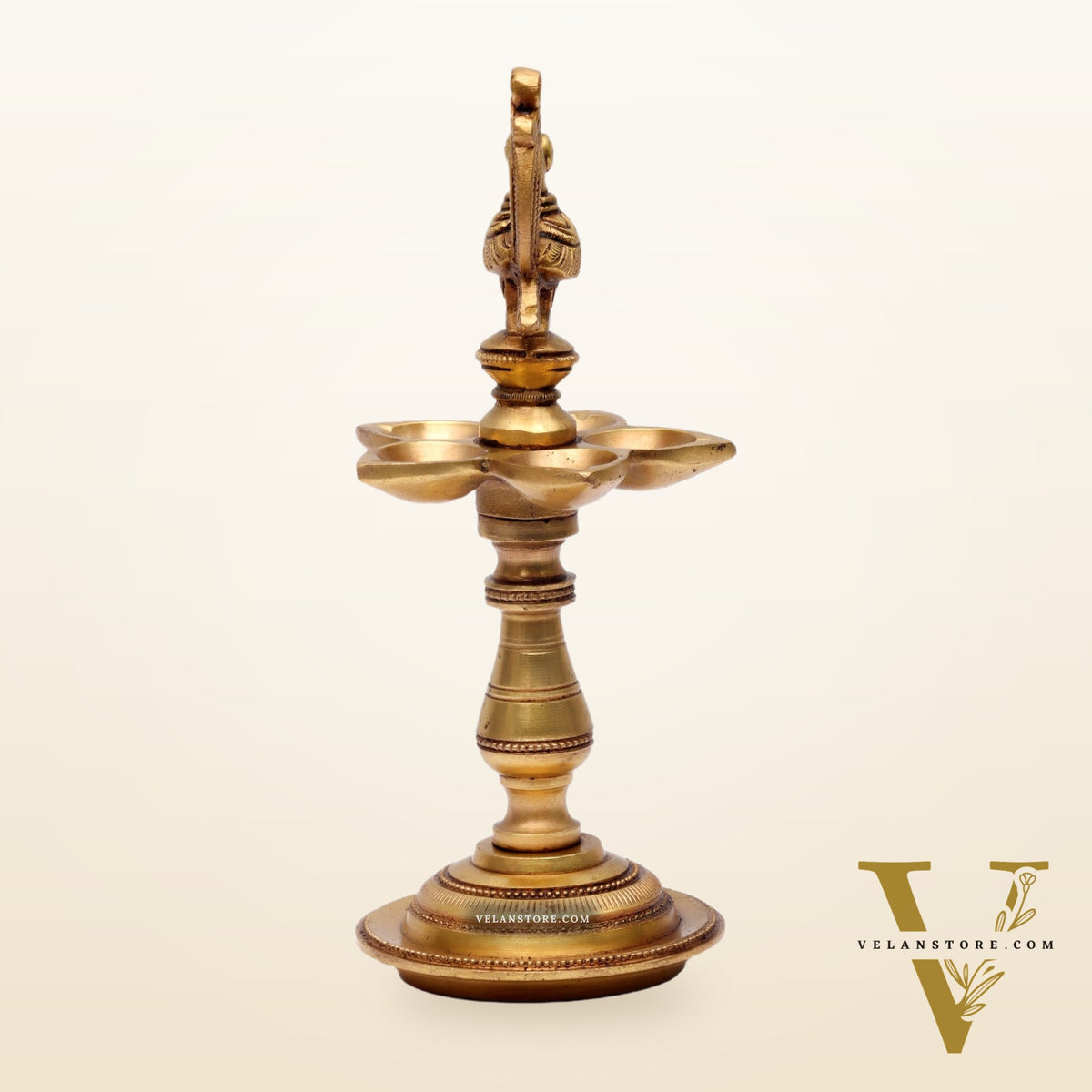 Brass Peacock Oil Lamp 8"