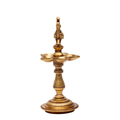 Brass Peacock Oil Lamp 8"