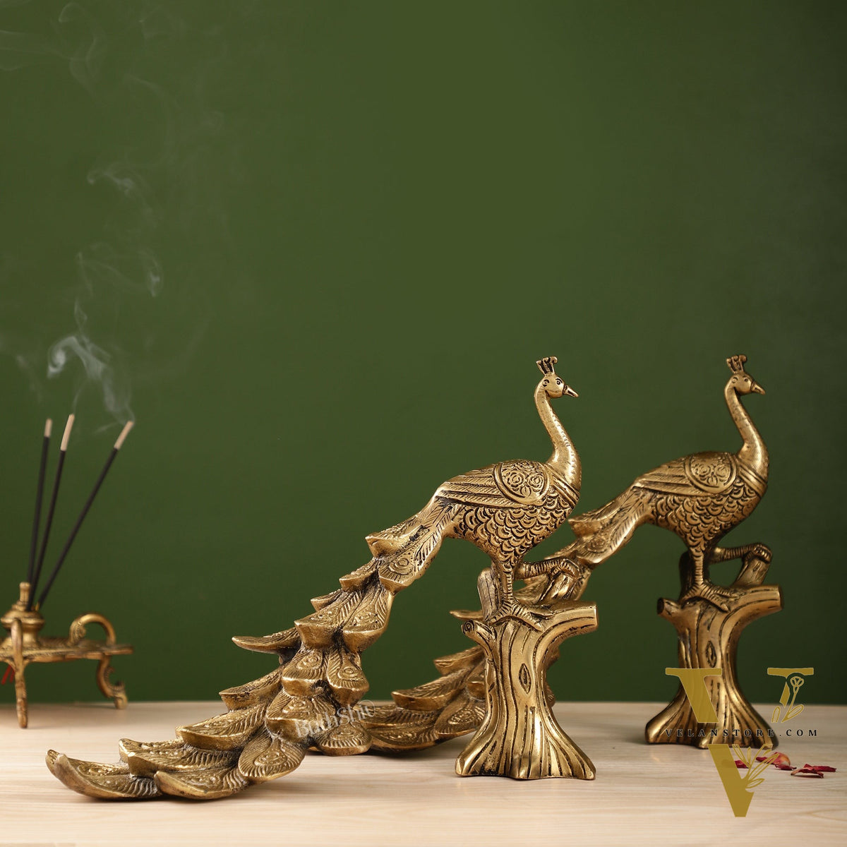 Brass peacock showpiece 12 inch