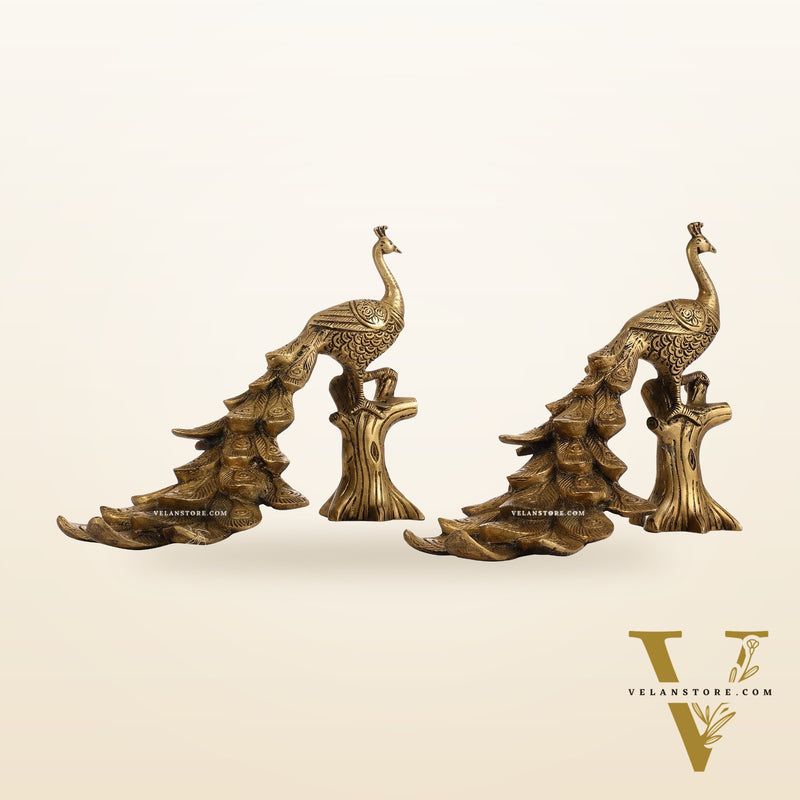 Brass peacock showpiece 12 inch